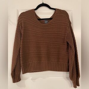 GAP Women's Brown Knit Sweater, Cotton/Linen, Medium